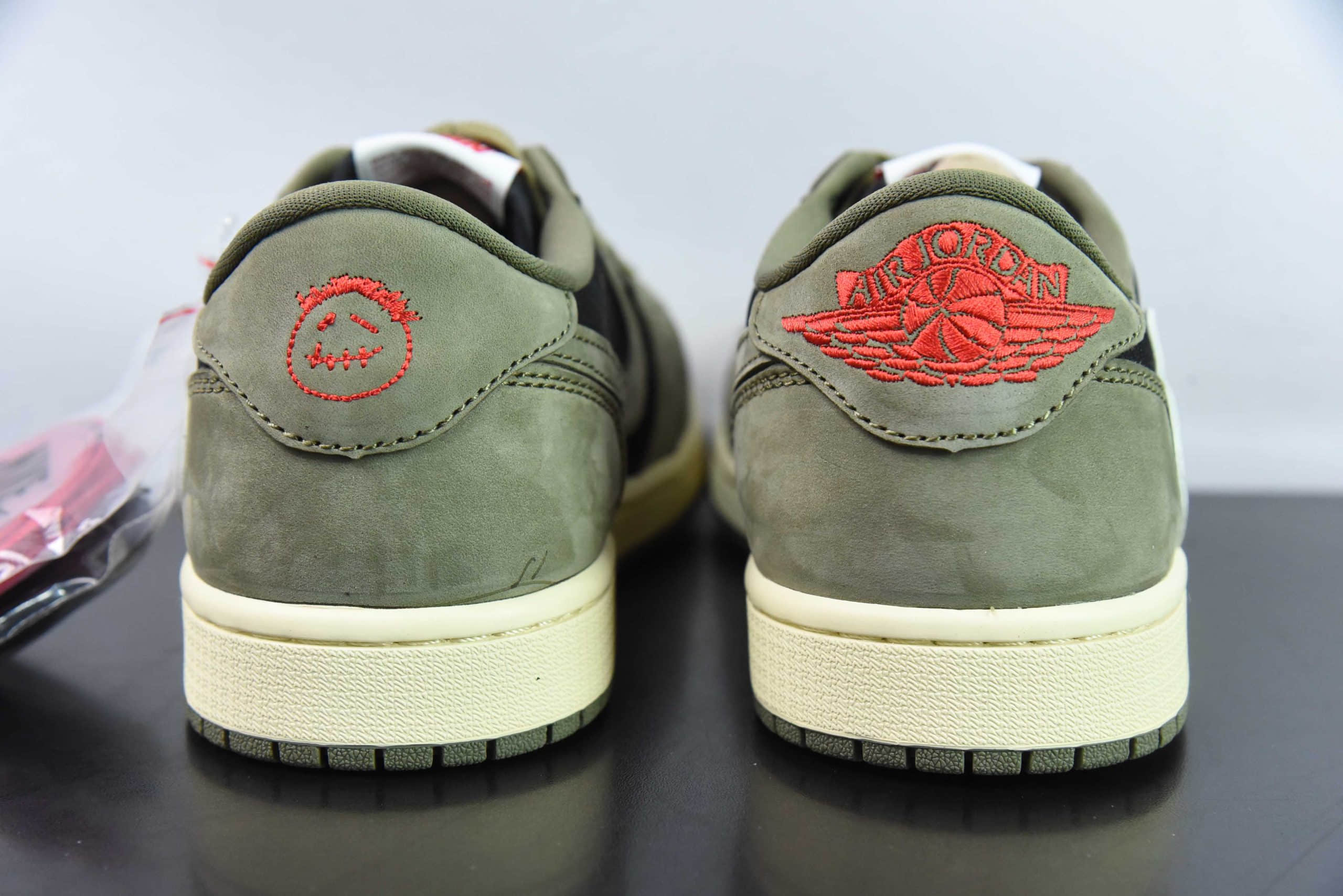 乔丹Travis Scott x Air Jordan AJ1 Low OG SP TS联名军绿倒钩7.0低帮文化篮球鞋纯原版本 货号:DM7866-002