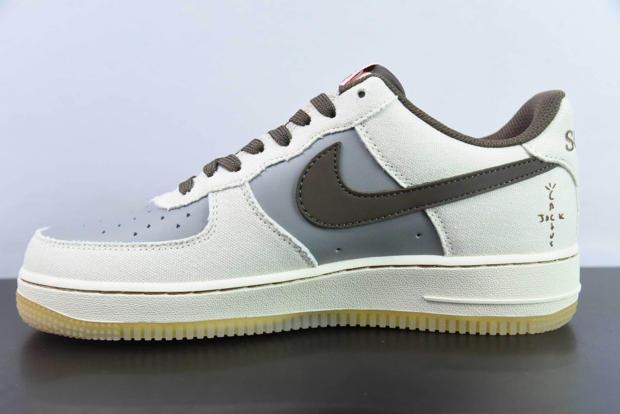 耐克Nike Travis Scott x Playstation x Nk Air Force 1'07 Low三方联名白蓝棕索尼倒钩反勾空军一号低帮板鞋纯原版本 货号:BQ5826-208