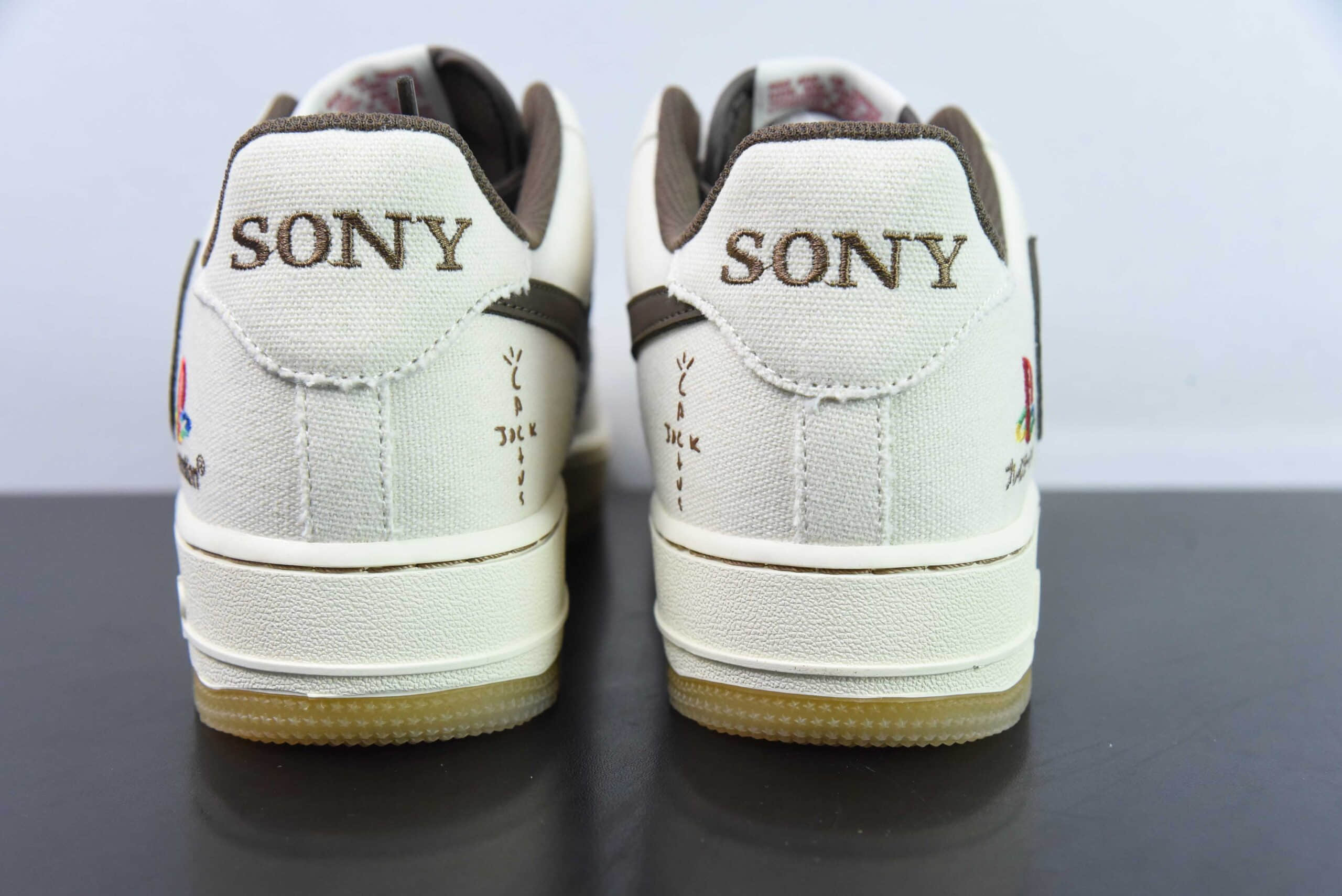 耐克Nike Travis Scott x Playstation x Nk Air Force 1'07 Low三方联名白蓝棕索尼倒钩反勾空军一号低帮板鞋纯原版本 货号:BQ5826-208