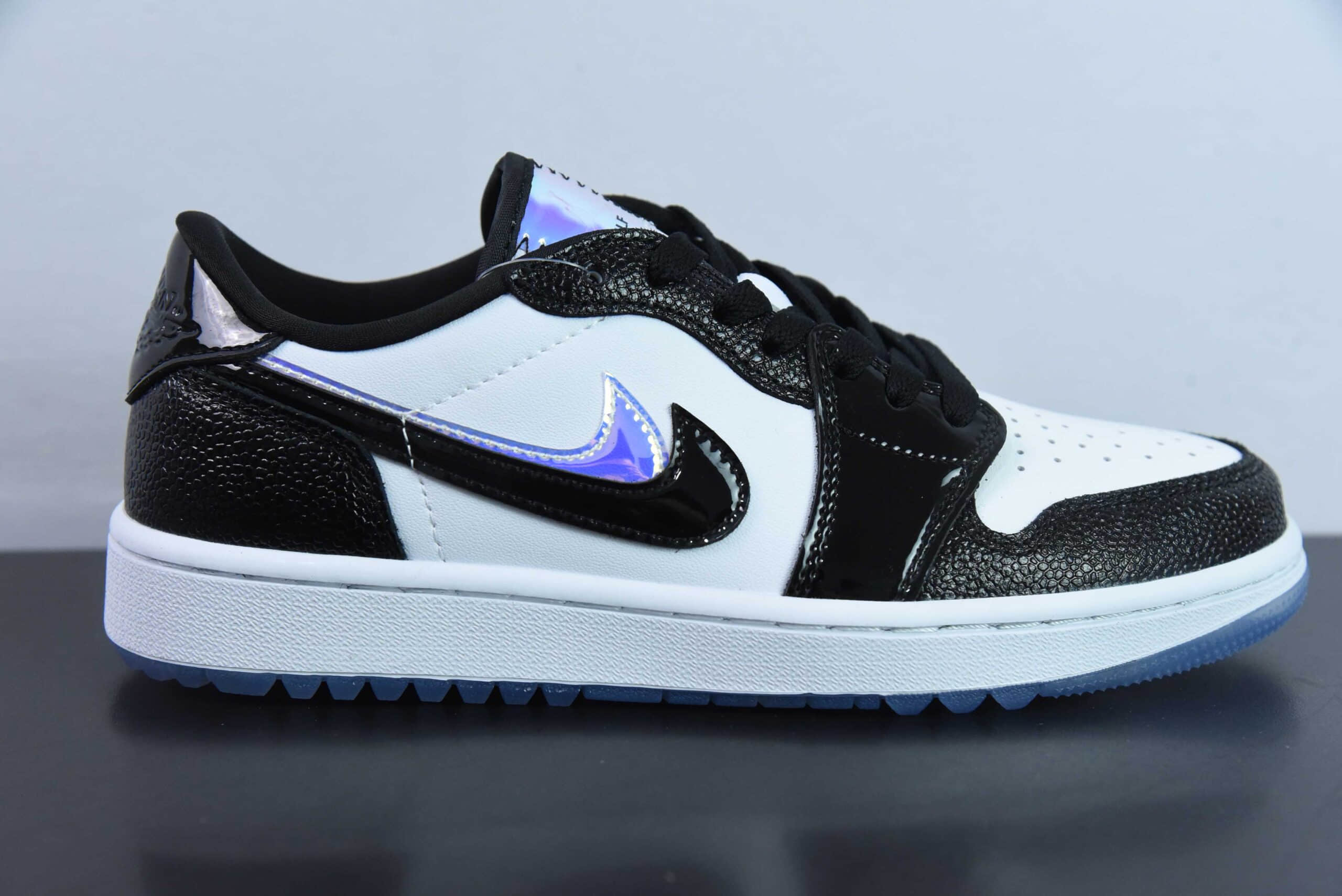 乔丹Air Jordan 1 Low Golf AJ1全新高尔夫版镭射漆皮黑双钩低帮文化篮球鞋纯原版本 货号：FZ4159-100 