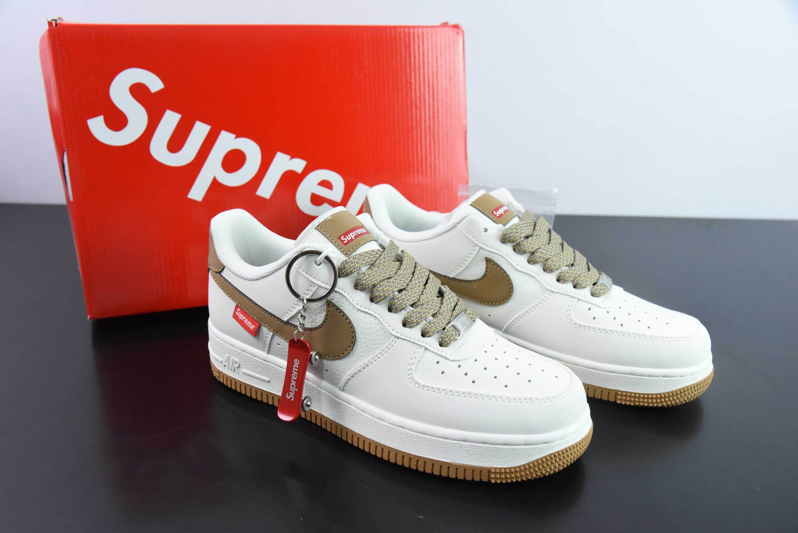 耐克NIke Air Force 1 '07 Low “Supreme联名咖啡棕” 空军一号低帮休闲板鞋纯原版本 货号:HD1968-019