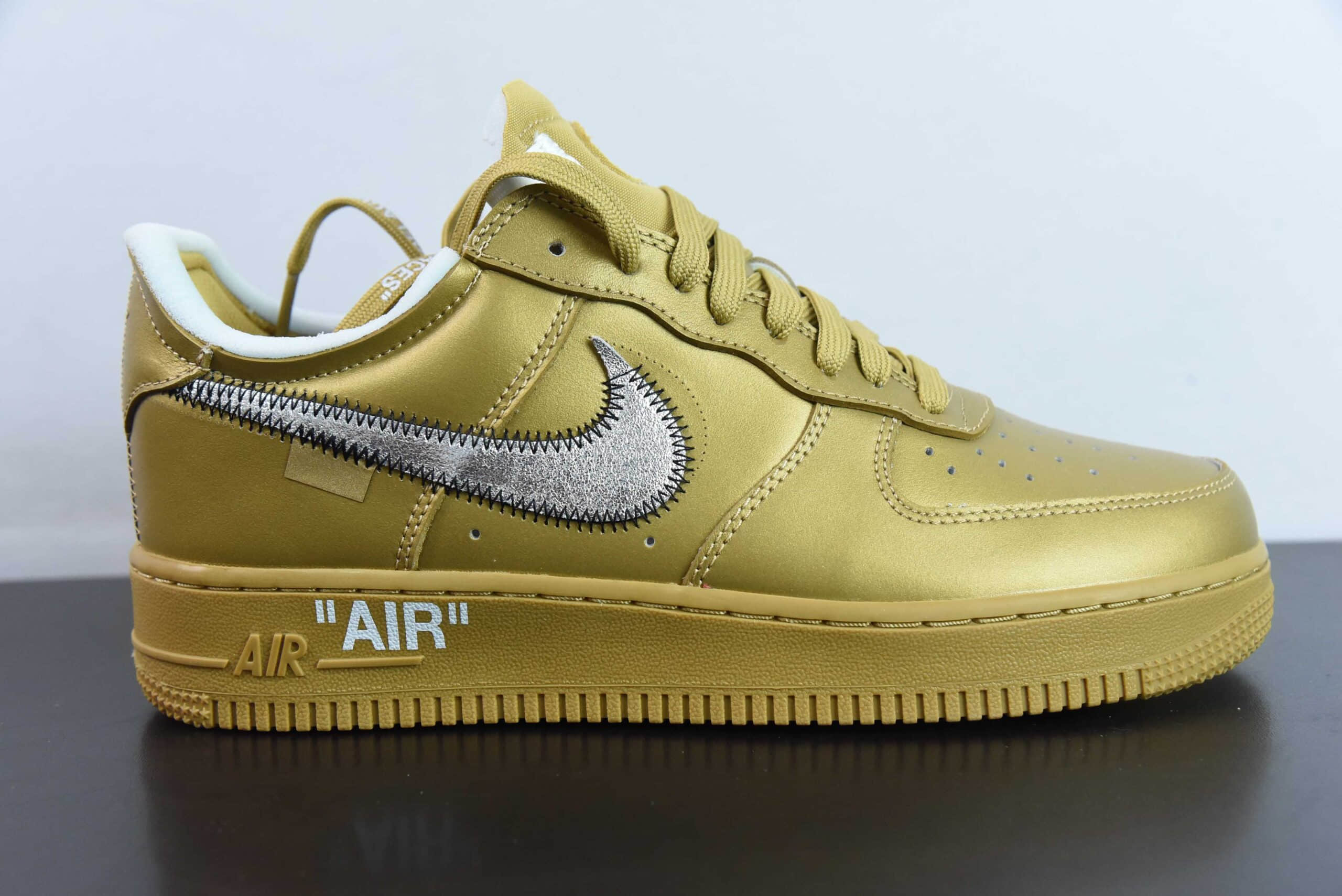 耐克Nike OFF WHITE ✘ Nike Air Force 1 Low 金色艺术馆空军低帮经典板鞋纯原版本 货号:AO4297-800