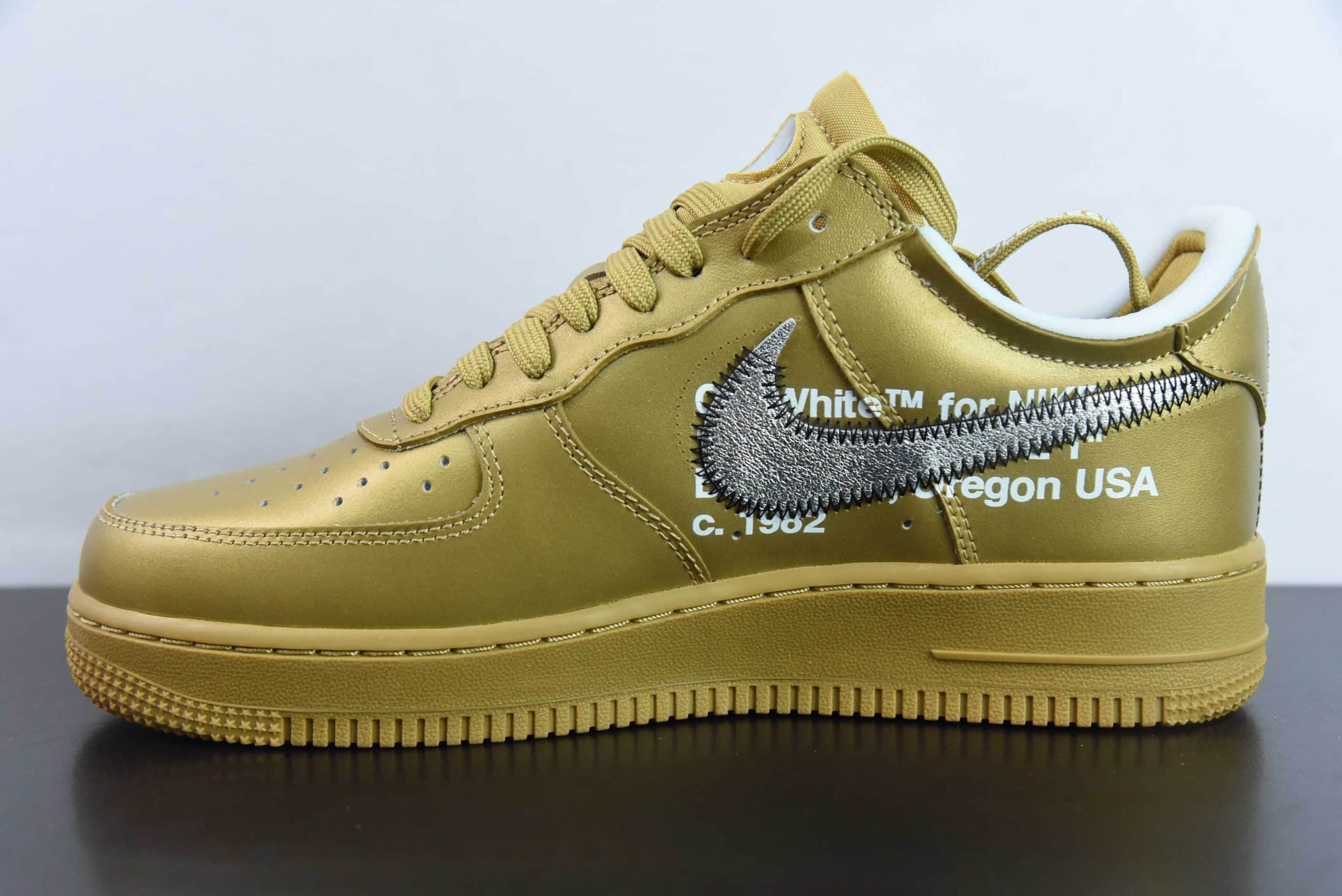 耐克Nike OFF WHITE ✘ Nike Air Force 1 Low 金色艺术馆空军低帮经典板鞋纯原版本 货号:AO4297-800