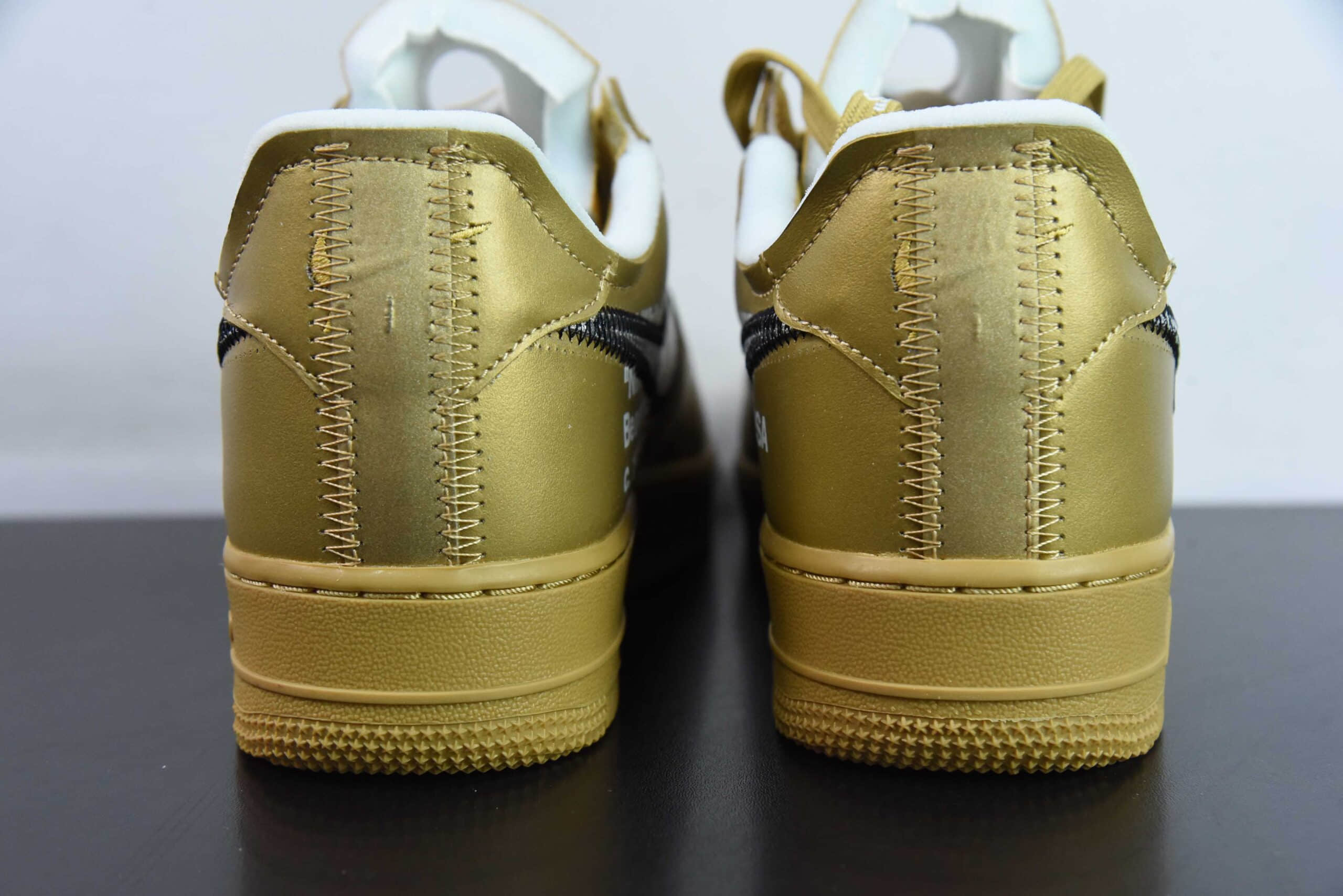 耐克Nike OFF WHITE ✘ Nike Air Force 1 Low 金色艺术馆空军低帮经典板鞋纯原版本 货号:AO4297-800