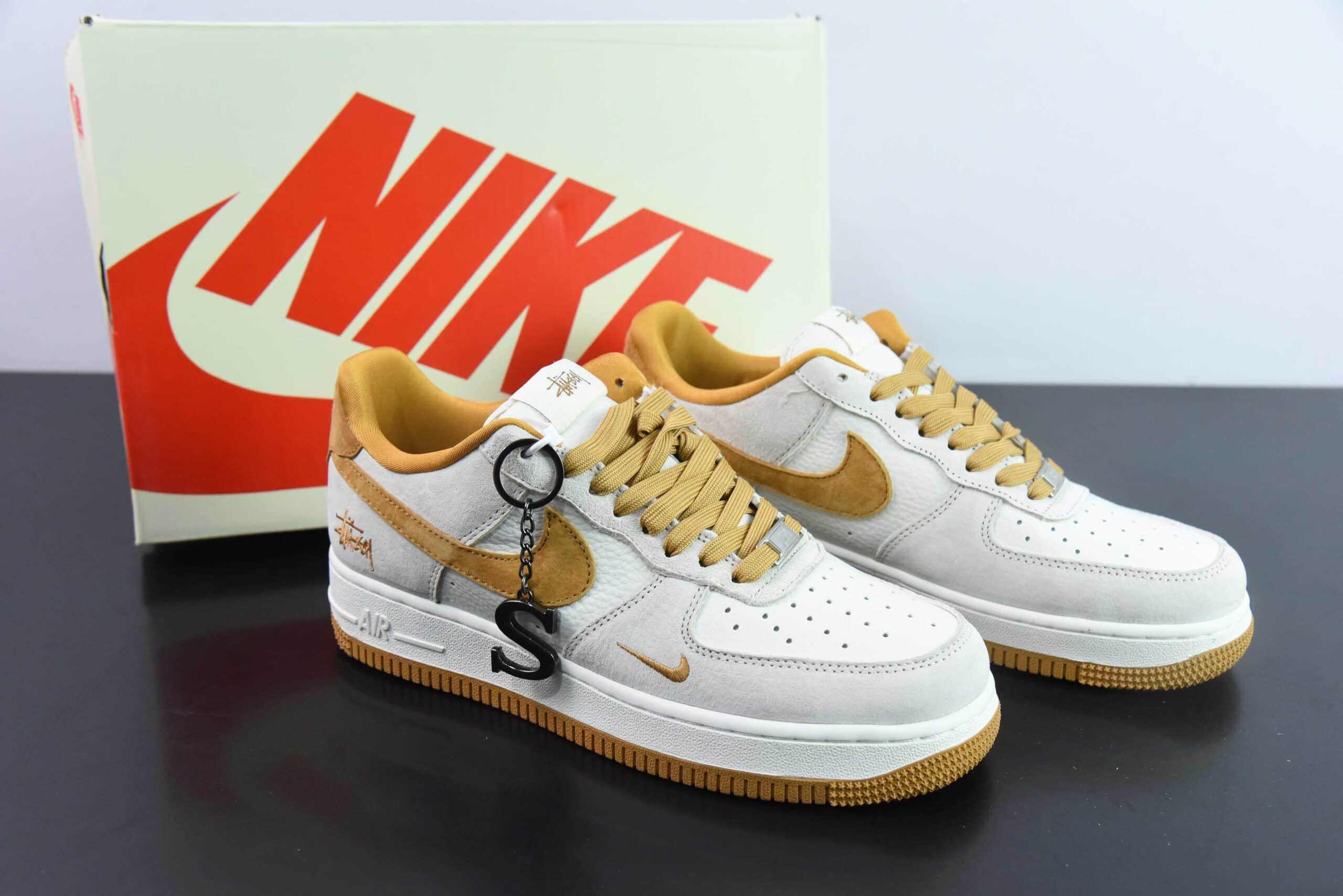耐克Nike Air Force 1'07 Low 斯图西联名麦黄猪八空军一号低帮休闲板鞋纯原版本 货号:HD1968-020