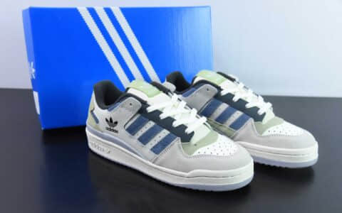 阿迪达斯Adidas Originals Forum Low白绿灰蓝经典复古潮流休闲板鞋纯原版本 货号：ID6263