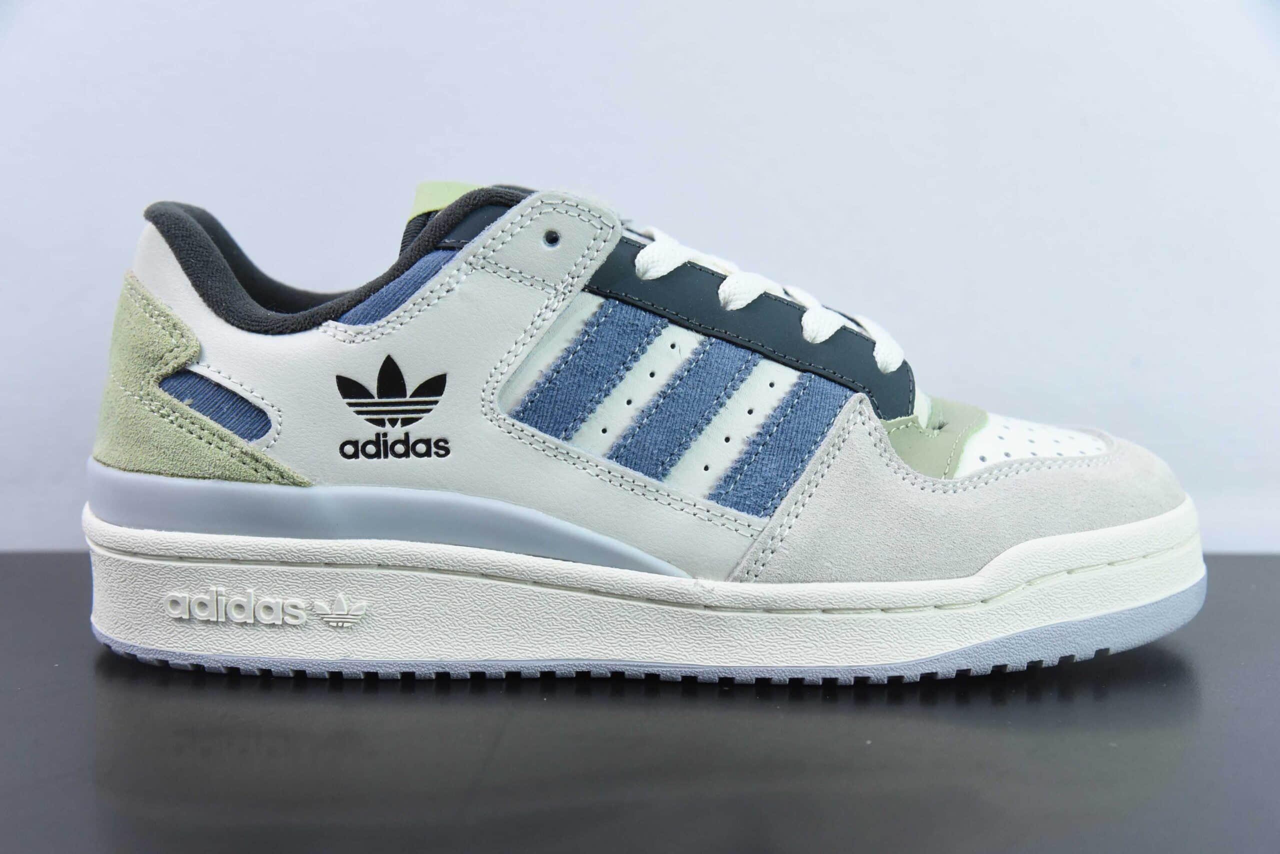 阿迪达斯Adidas Originals Forum Low白绿灰蓝经典复古潮流休闲板鞋纯原版本 货号:ID6263