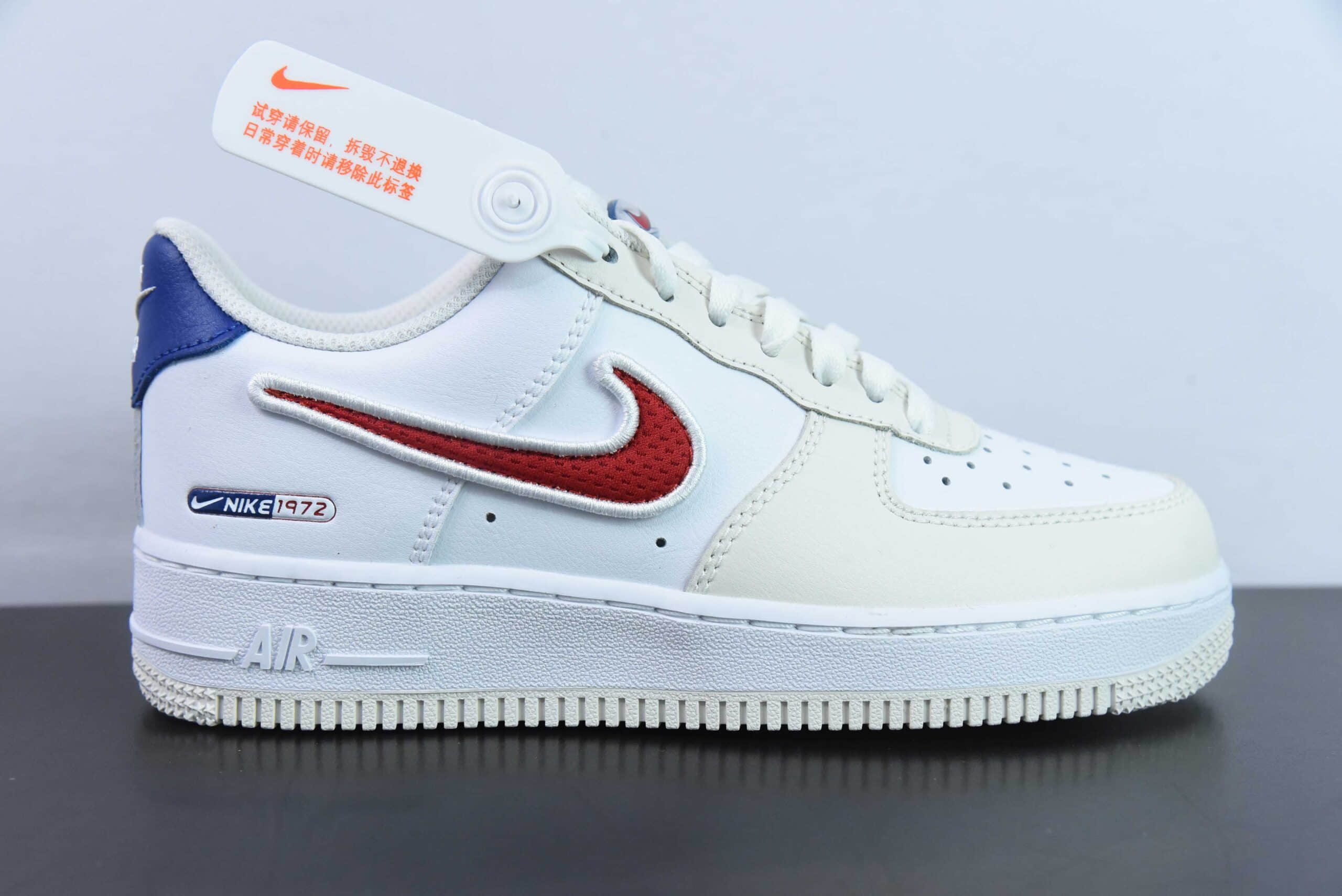 耐克Nike Air Force 1'07 Low 白蓝红鸳鸯1972印花空军一号低帮休闲板鞋纯原版本 货号：FZ3190-400