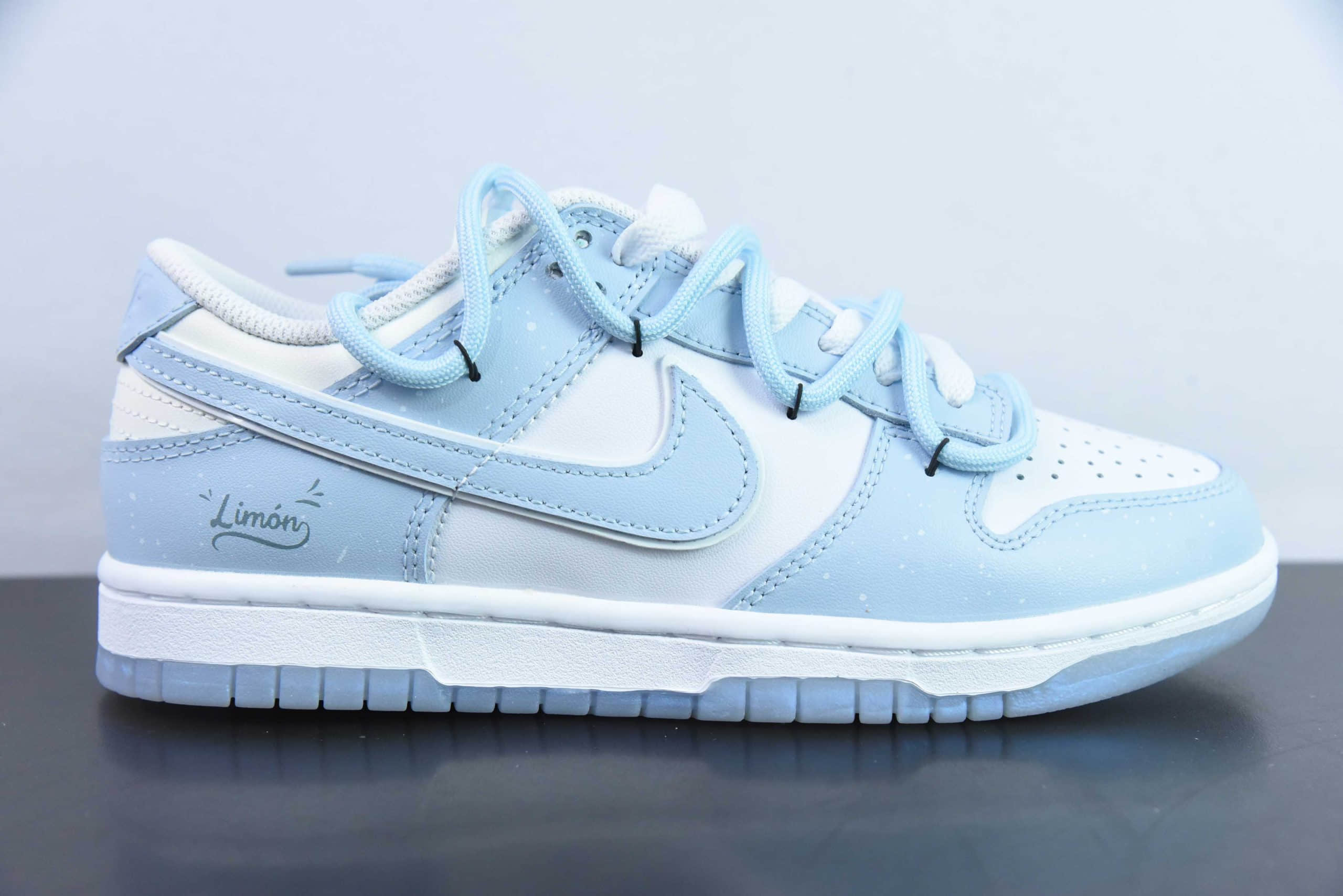 耐克Nike SB Dunk Low 海盐青柠简约天蓝解构抽绳鞋带SB低帮休闲滑板鞋纯原版本 货号: FJ7743-194