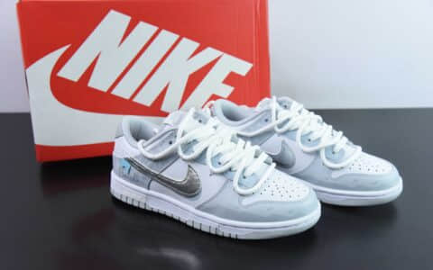 耐克Nike Dunk Low浅灰蓝绑带SB低帮休闲滑板鞋纯原版本 货号： HF0730-160