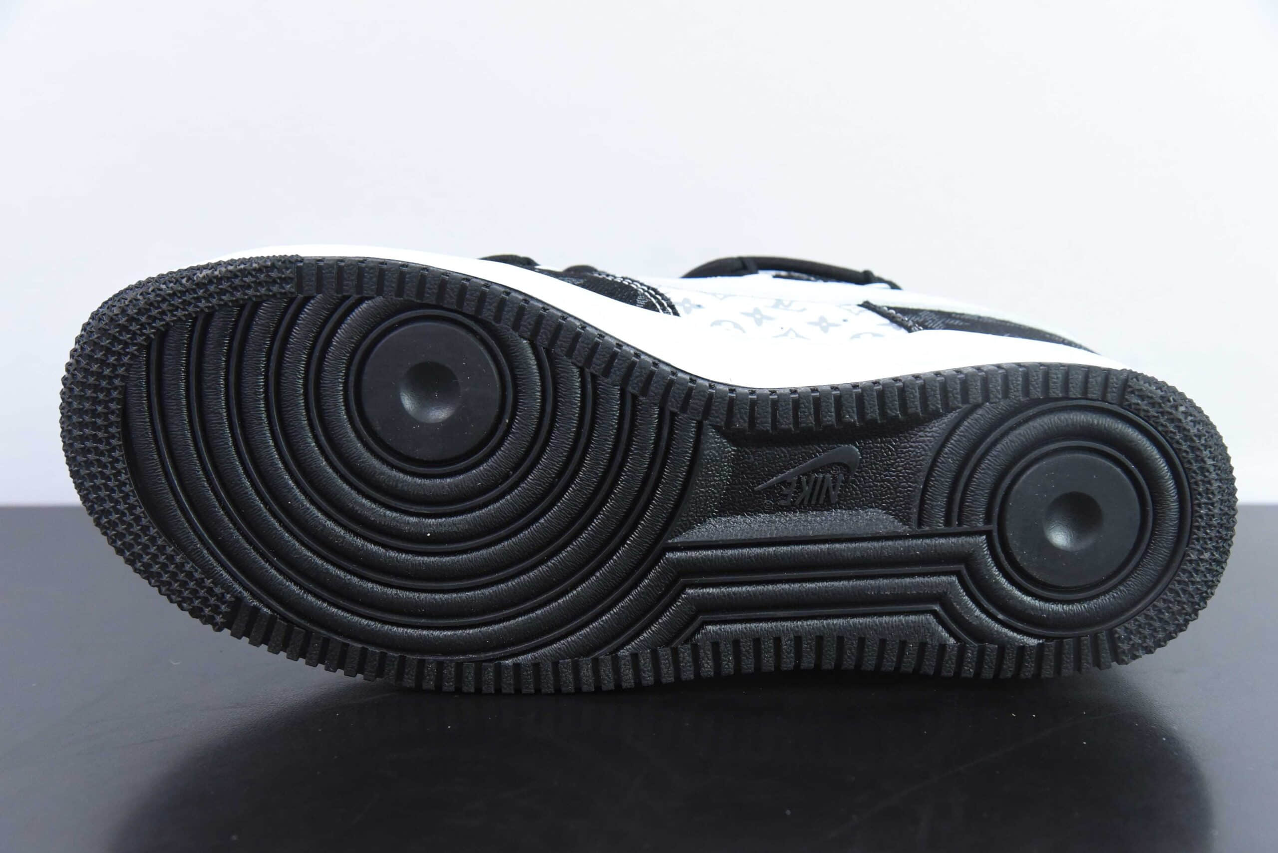 耐克Nike Air Force 1´07 Low 白黑牛仔LV印花绑带定制版空军一号低帮百搭休闲运动板鞋纯原版本 货号：ZH0316-022