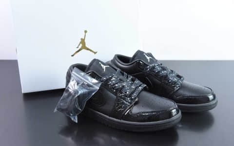 乔丹Air Jordan 1 Low Black Croc AJ1乔1鳄鱼黑低帮文化休闲板鞋纯原版本 货号：HJ7743-010