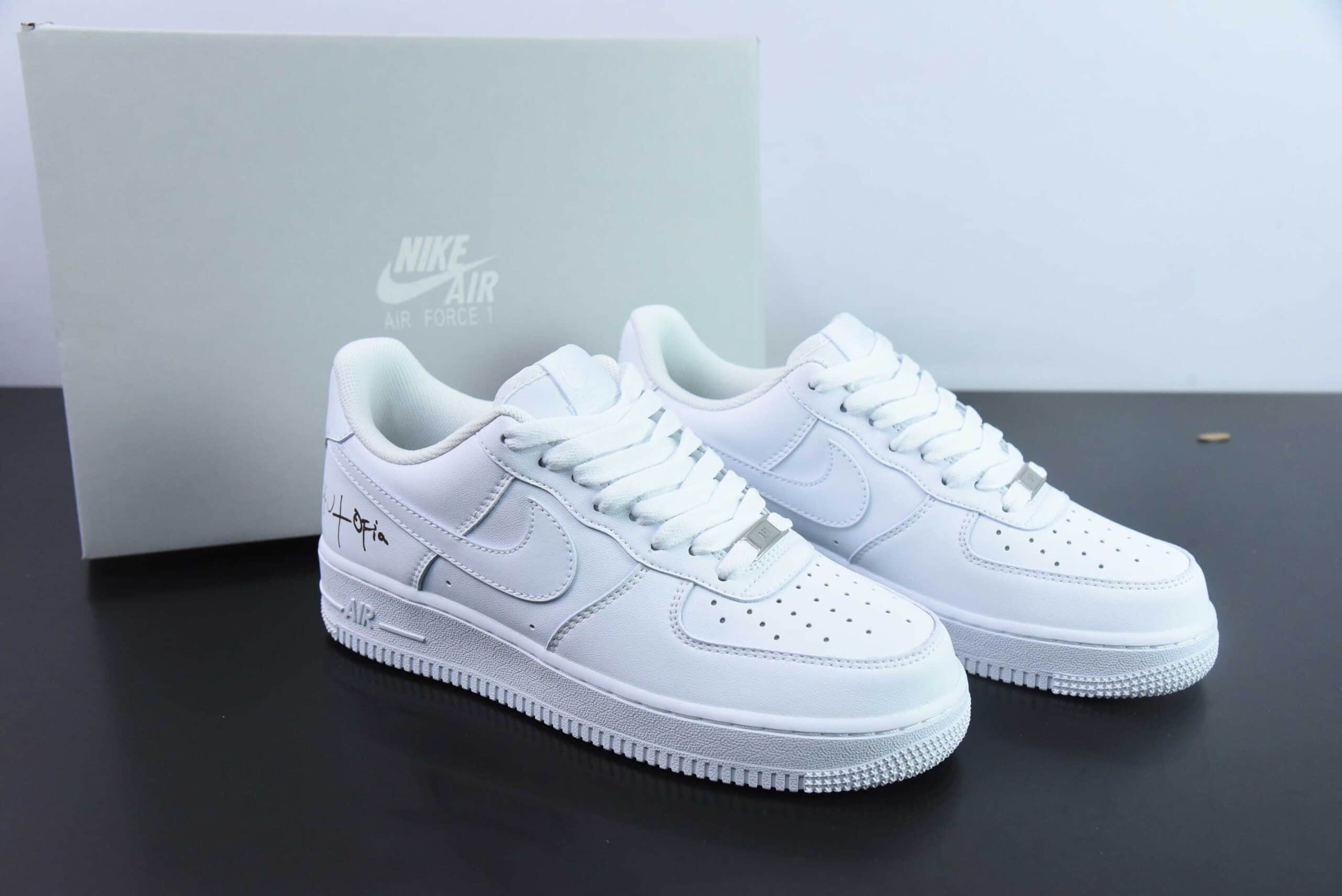 耐克Nike Air Force 1 ‘07 纯白签字空军一号低帮休闲板鞋纯原版本 货号:CW2288-111