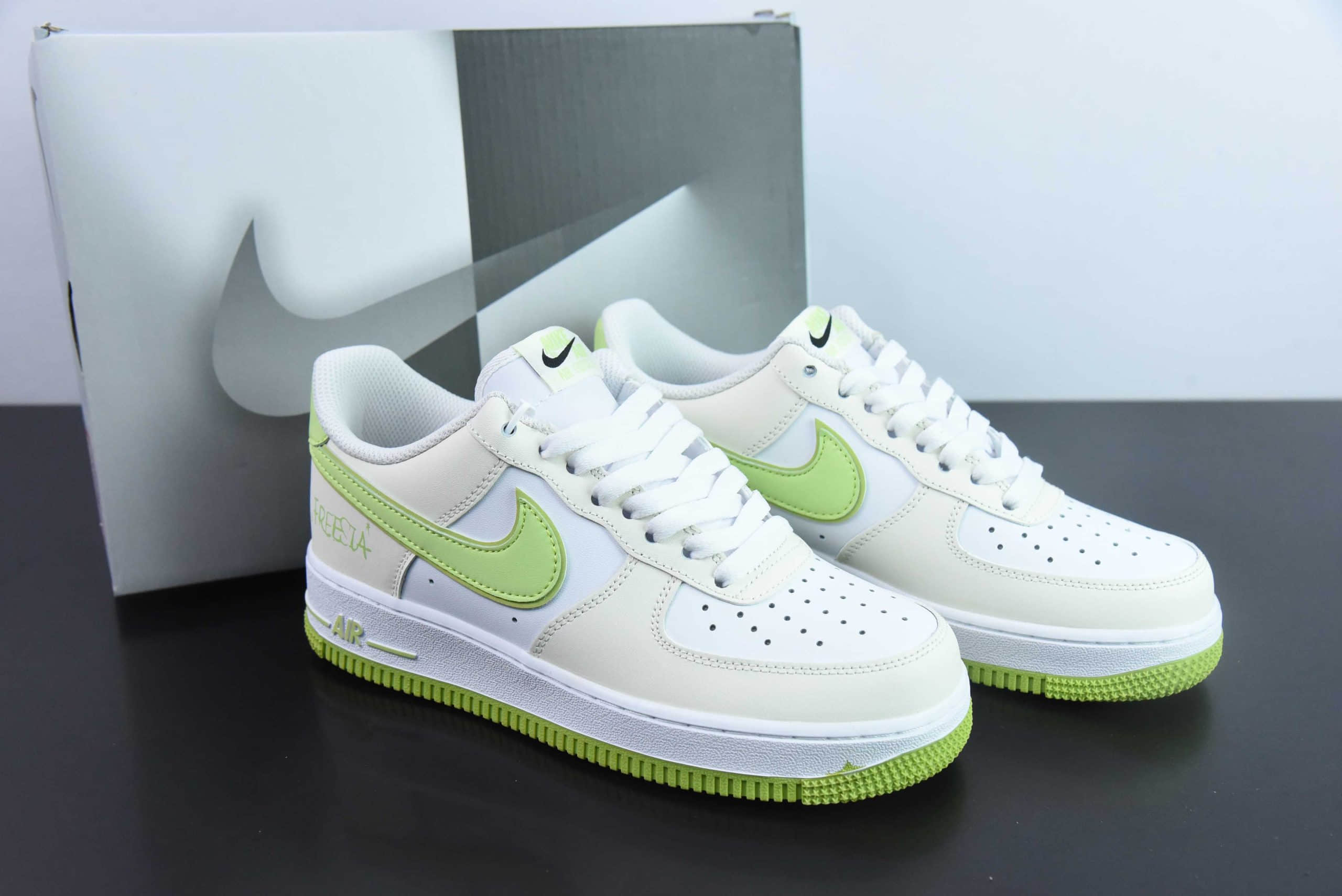 耐克Nike Air Force 1'07 Low 气泡水母白绿空军一号绑带低帮休闲板鞋纯原版本 货号：YY2024-315