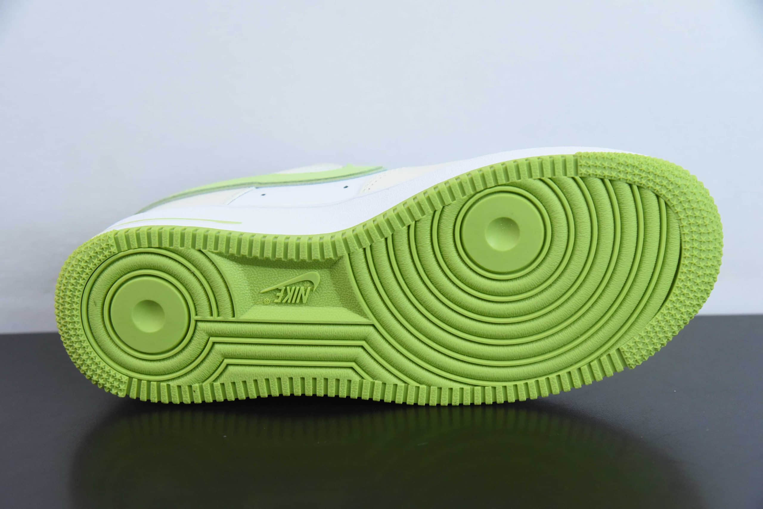 耐克Nike Air Force 1'07 Low 气泡水母白绿空军一号绑带低帮休闲板鞋纯原版本 货号：YY2024-315