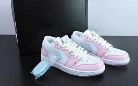 乔丹Air Jordan 1 AJ1白粉蓝猫爪冰淇淋低帮篮球鞋纯原版本 货号：HM3706-141