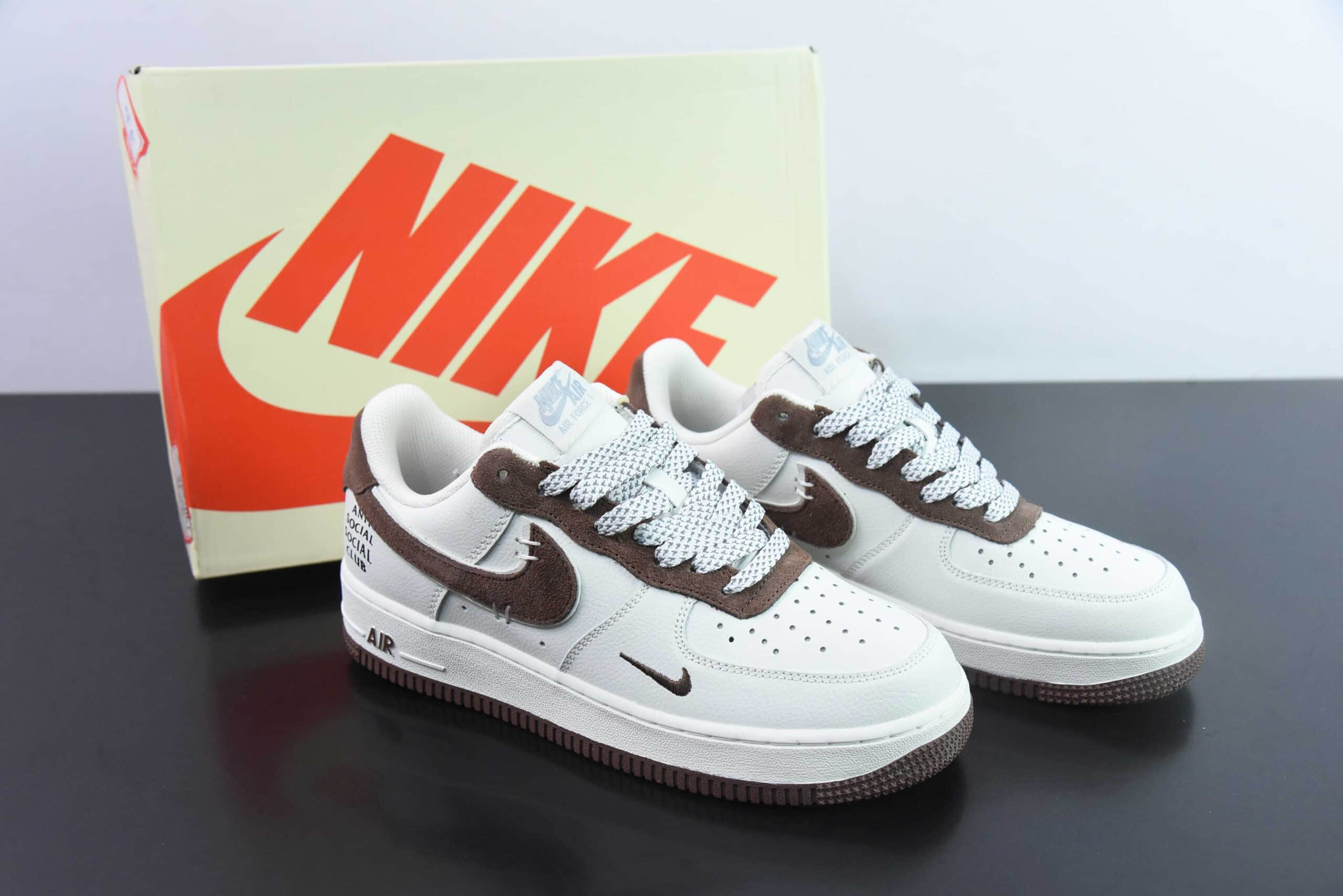 耐克Nike Air Force 1 Low 07 白棕翻毛钩满天星空军一号低帮休闲板鞋纯原版本 货号：SL-987633 