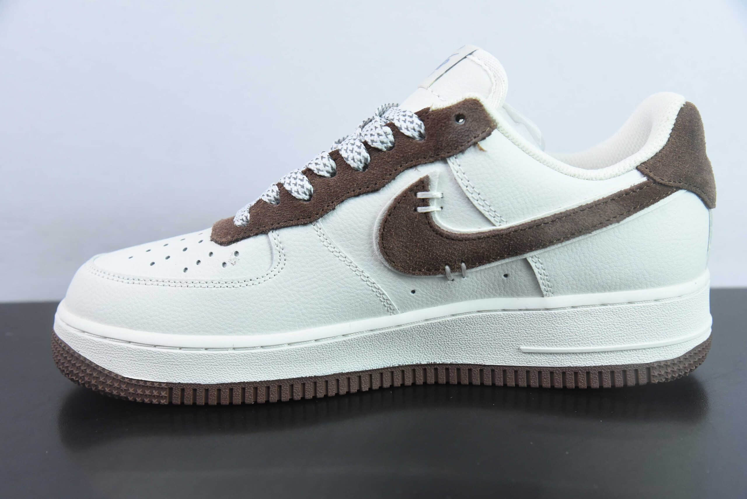 耐克Nike Air Force 1 Low 07 白棕翻毛钩满天星空军一号低帮休闲板鞋纯原版本 货号：SL-987633 