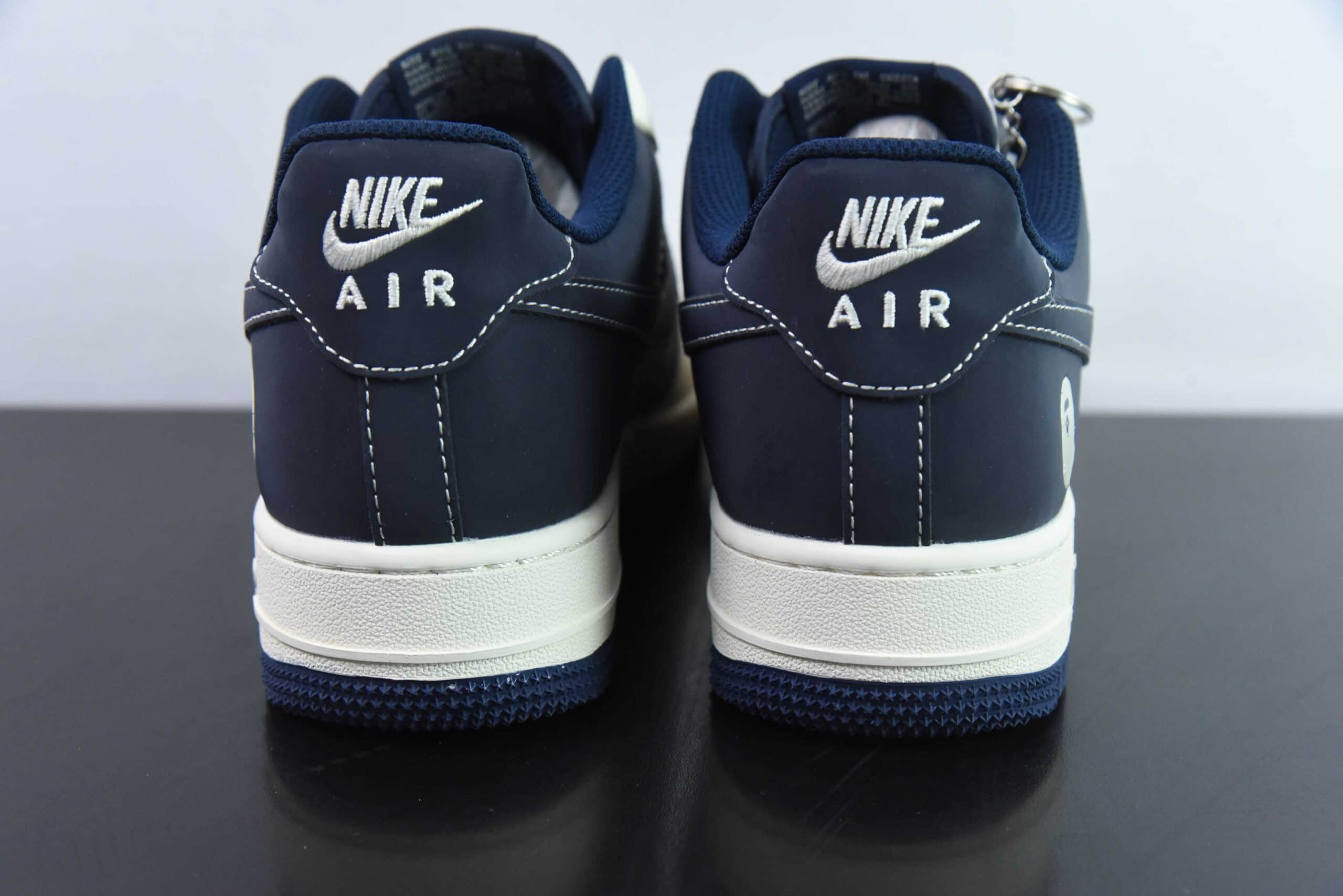 耐克NIke Air Force 1 '07 Low “Bape联名深蓝米灰”空军一号低帮休闲板鞋纯原版本 货号:BB6566-206
