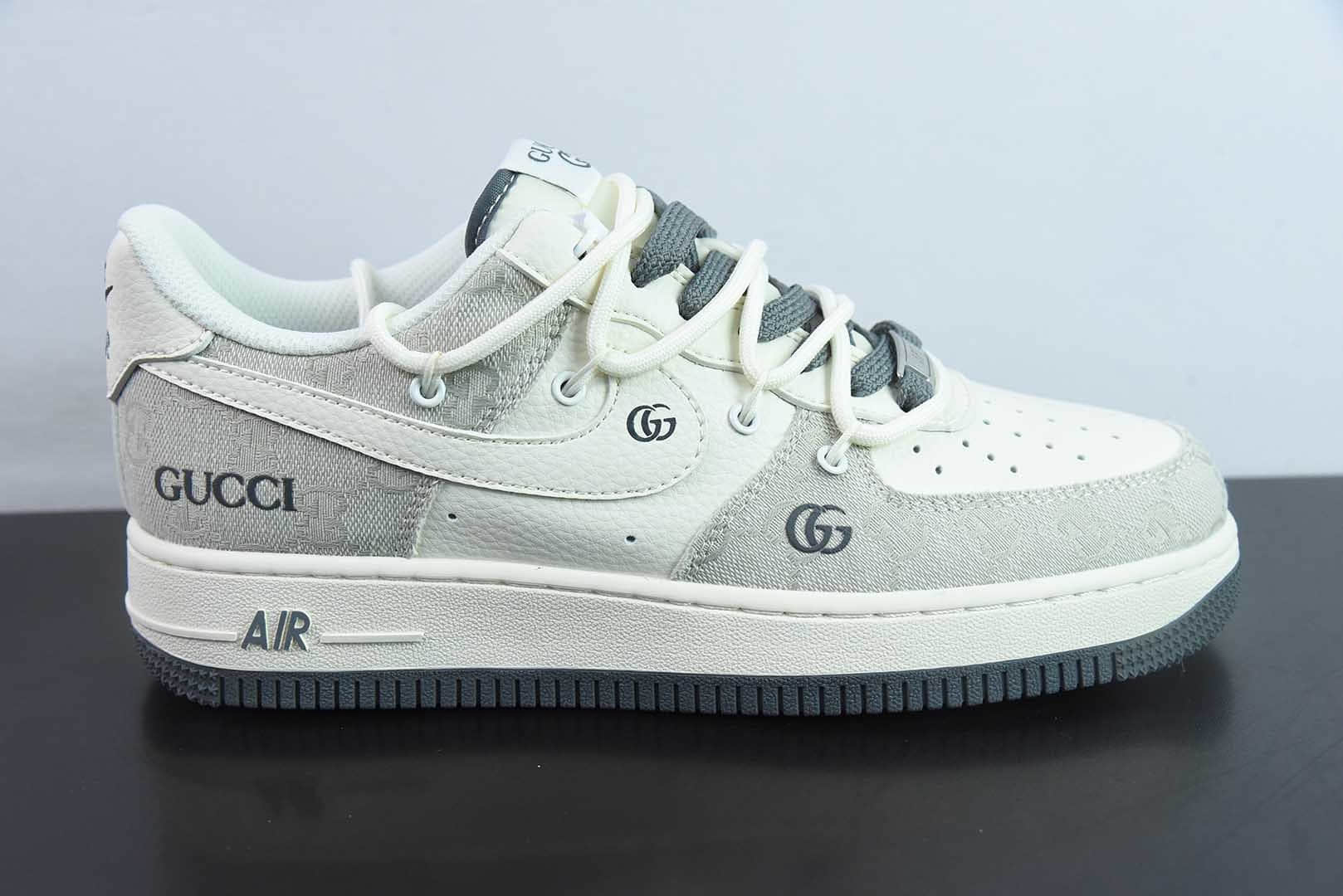 耐克Nike Air Force 1 Low 07 x GUCCI联名白灰绑带满天星空军一号低帮休闲板鞋纯原版本 货号：SJ1198-105