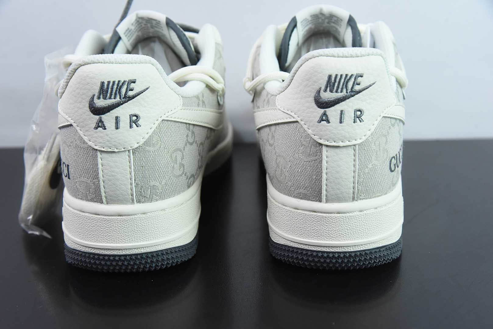耐克Nike Air Force 1 Low 07 x GUCCI联名白灰绑带满天星空军一号低帮休闲板鞋纯原版本 货号：SJ1198-105