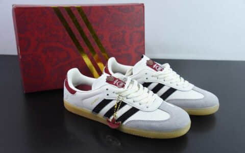 阿迪达斯Adidas originals Samba CNy year ofsnake蛇年限定白灰红低帮德训桑巴鞋纯原版本 货号：JQ5976