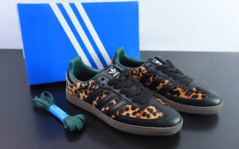阿迪达斯Adidas WALES BONNER x AD Originals SambaLeopardPrint”2025新王炸阿迪豹纹黑绿德训桑巴鞋纯原版本 货号：JI2735