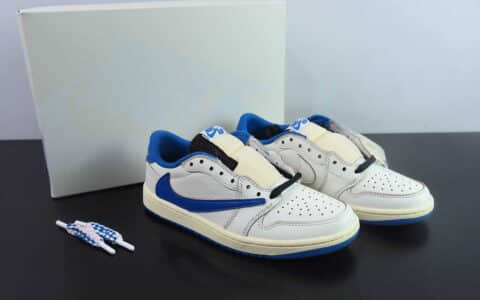 乔丹Air Jordan Travis Scott x Air Jordan AJ1 Low OG SP TS联名AJ1白蓝倒钩低帮文化篮球鞋纯原版本 货号：DM7866 - 104