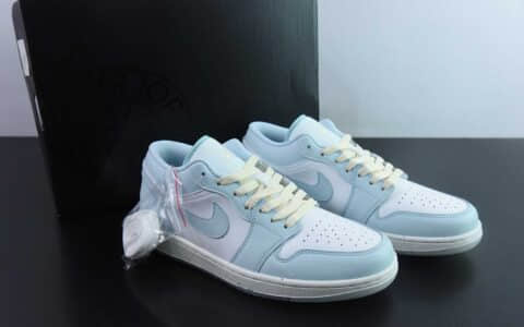 乔丹Air Jordan 1 Low AJ1乔1薄荷蓝低帮文化休闲运动板鞋纯原版本 货号：HJ5999 - 400