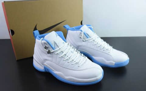 乔丹Air Jordan 12 Melo AJ12乔12白蓝高帮男子文化篮球鞋纯原版本 货号：CT8013 - 112