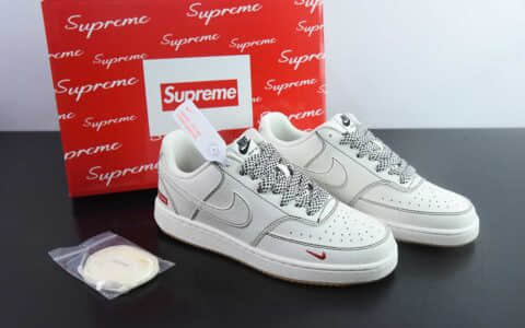 耐克Nike Air Force 1'07 Supreme联名米白印花小空军低帮休闲板鞋纯原版本 货号：CS5288-013