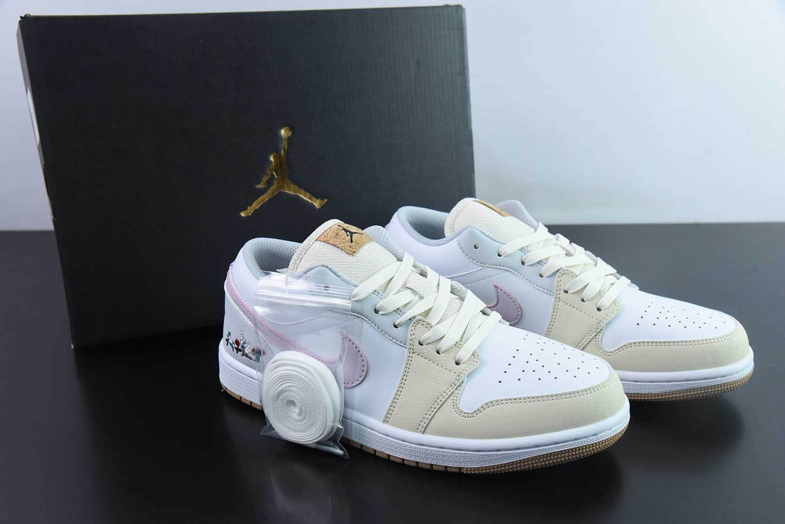 乔丹 Air Jordan 1 Low AJ1乔1植物刺绣低帮文化休闲运动板鞋纯原版本 货号：IB8861-151