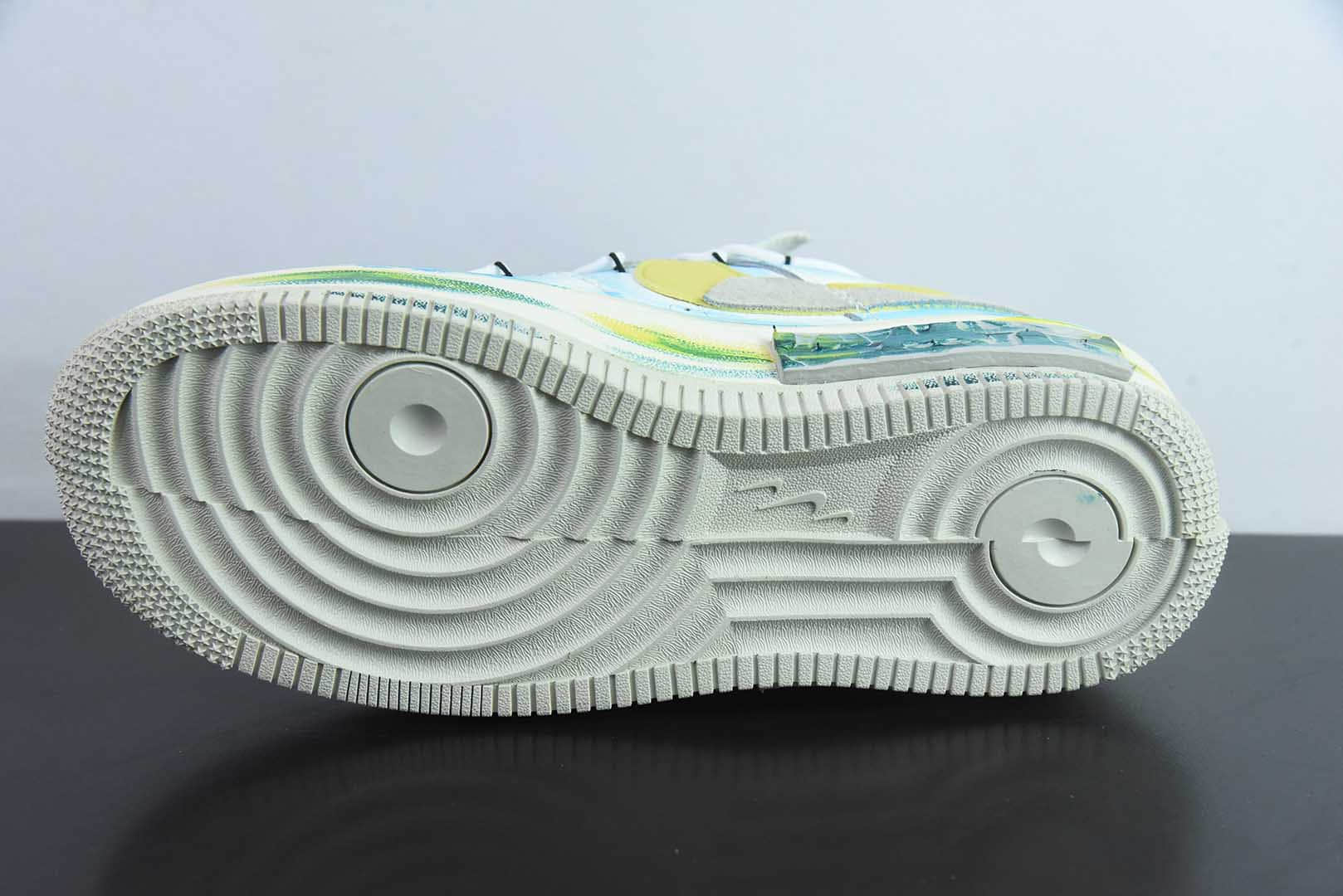 耐克Nike Air Force 1'07 Low Y B Stars 手绘涂鸦黄蓝星星绑绳空军一号低帮休闲板鞋纯原版本 货号：DV6984-011