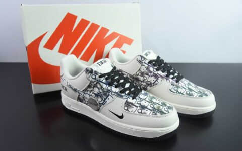 耐克Nike Air Force 1 '07 Low “迪奥联名灰色插花”空军一号低帮休闲板鞋纯原版本 货号：DF0188-064