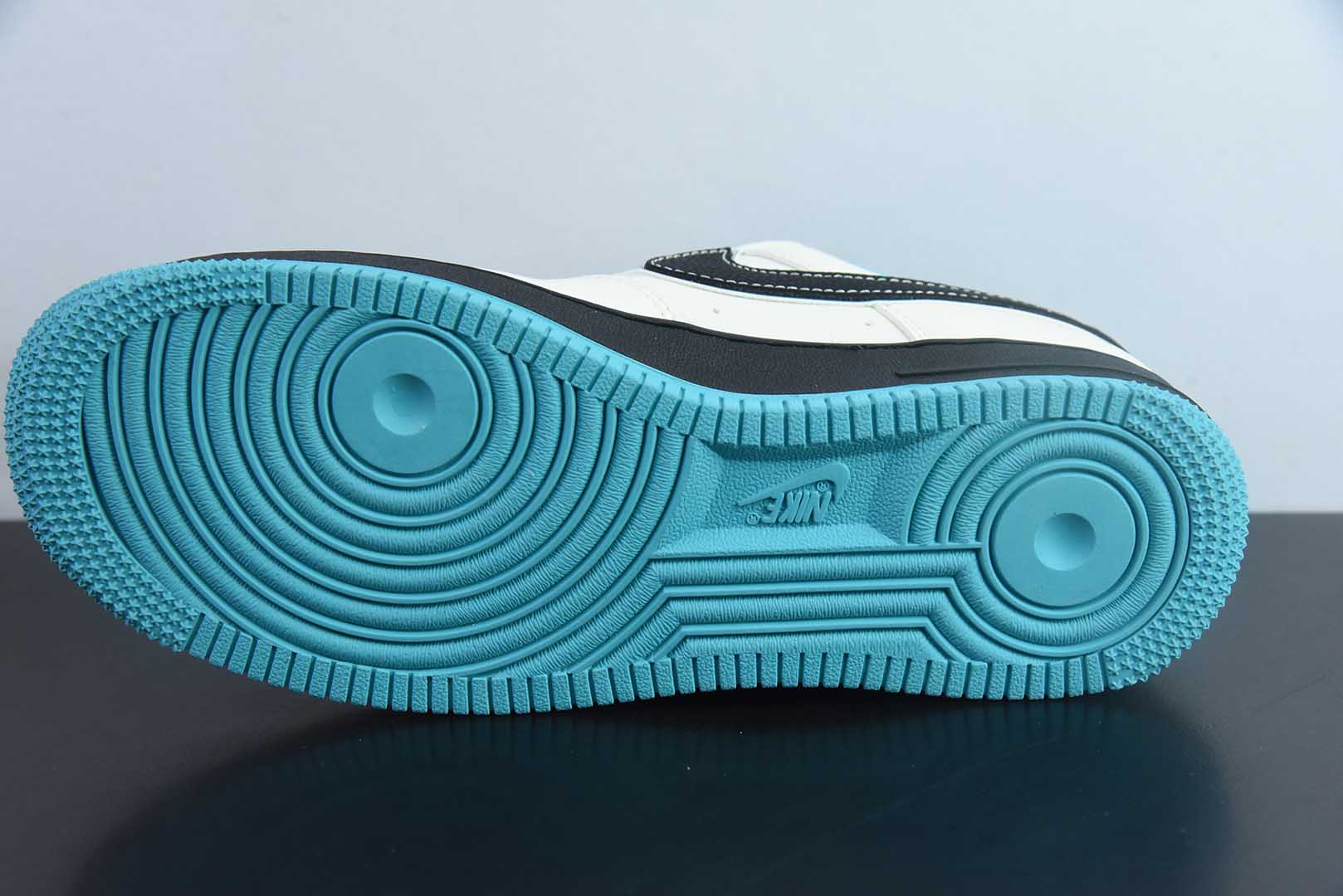 耐克Nike Air Force 1 '07 Low “OFF-WHITE联名黑蓝双拼米黑”空军一号低帮休闲板鞋纯原版本 货号：QW5836-003