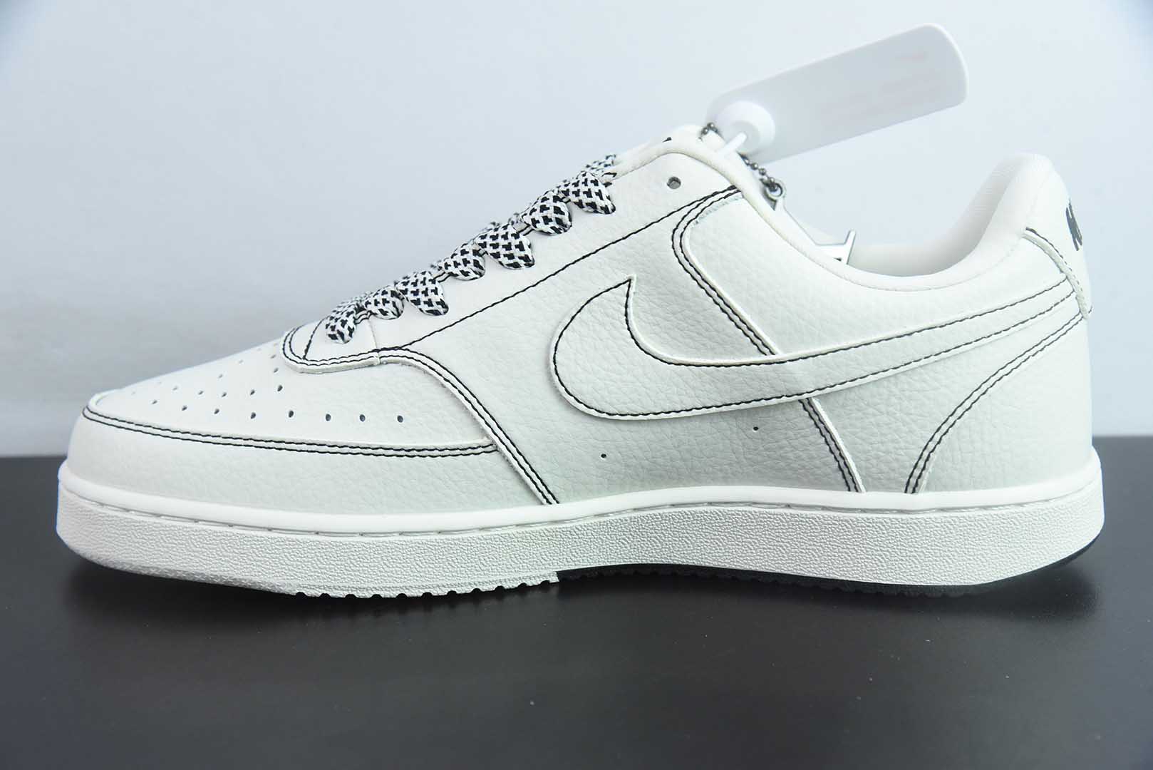 耐克Nike Court Vision 1 LOW LV联名米白双拼黑线空军一号低帮休闲板鞋纯原版本 货号：CS5288-016
