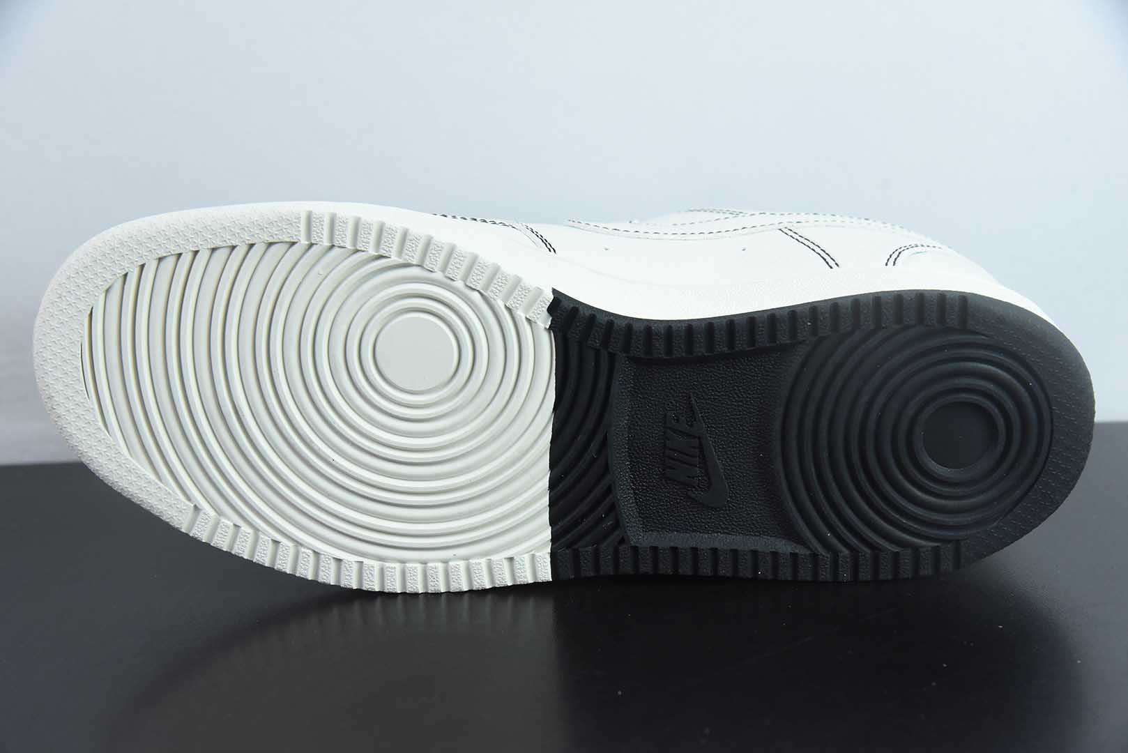 耐克Nike Court Vision 1 LOW LV联名米白双拼黑线空军一号低帮休闲板鞋纯原版本 货号：CS5288-016