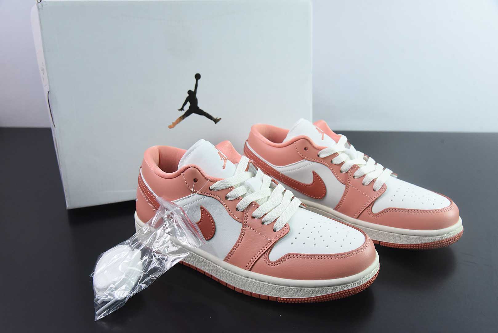 乔丹Air Jordan 1 Low AJ1乔1白粉低帮文化休闲板鞋纯原版本 货号：DC0774-180
