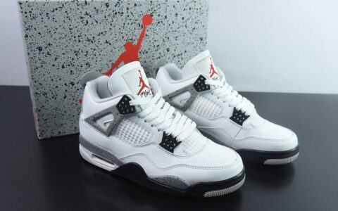 乔丹Air Jordan4 Retro OG White Cement AJ4复刻白水泥男子复古文化篮球鞋纯原版本 货号：FV5029-100