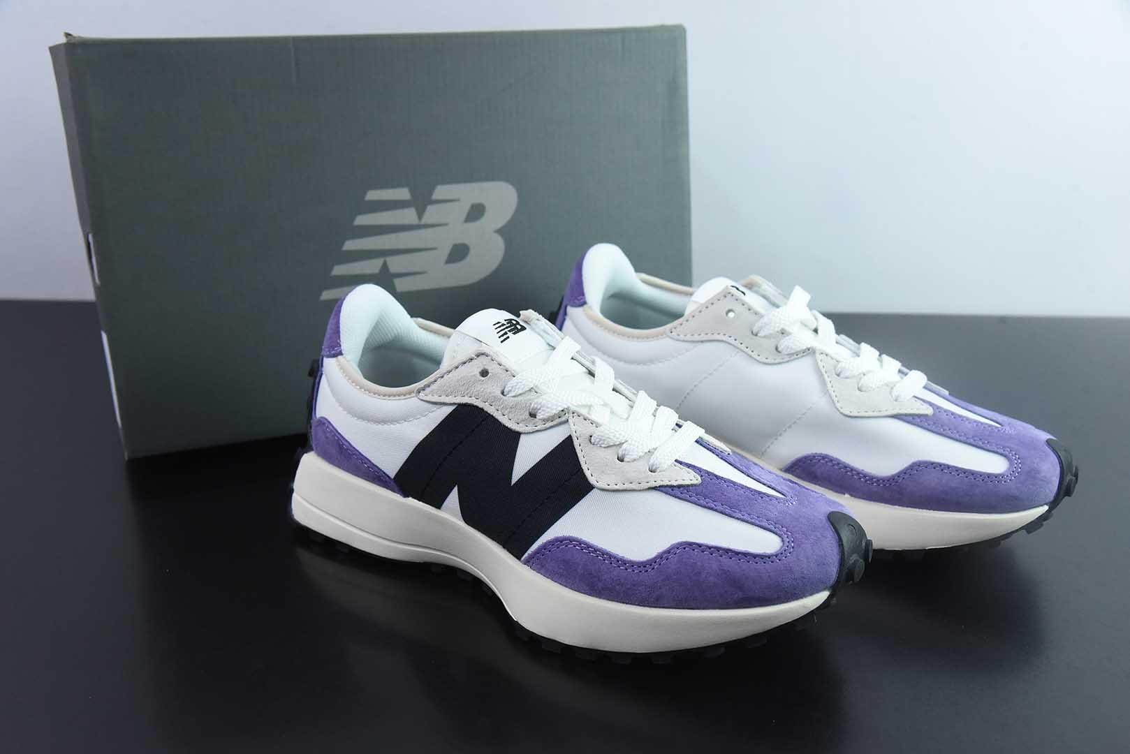 新百伦New Balance MS327系列黑白紫复古休闲运动慢跑鞋纯原版本 货号:MS327FE-2