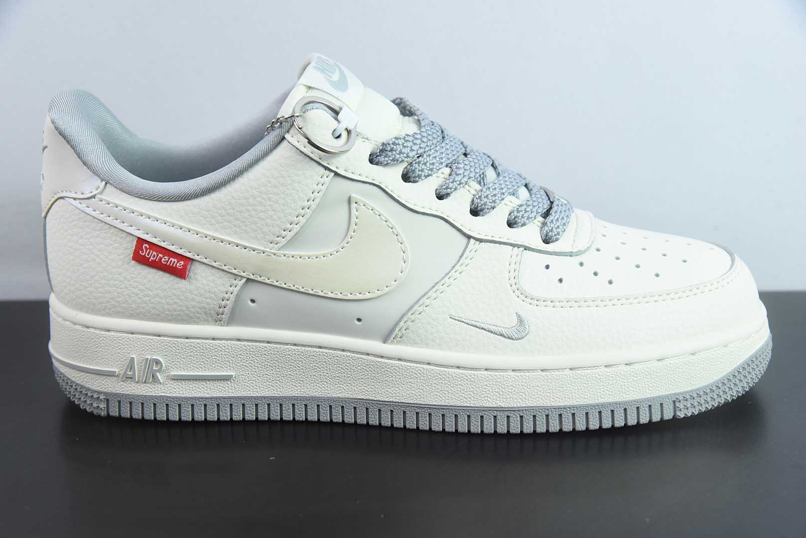 耐克Nike Air Force 1 '07 Low “Supreme联名灰底红标”空军一号低帮休闲板鞋纯原版本 货号:XX3168-195