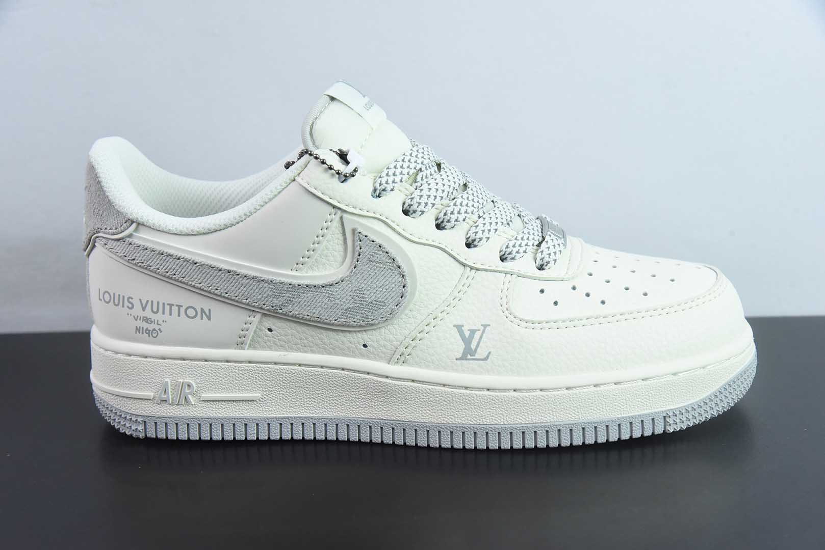 耐克Nike Air Force 1 '07 Low “LV联名米灰牛仔勾”空军一号低帮休闲板鞋纯原版本 货号：SM6668-103