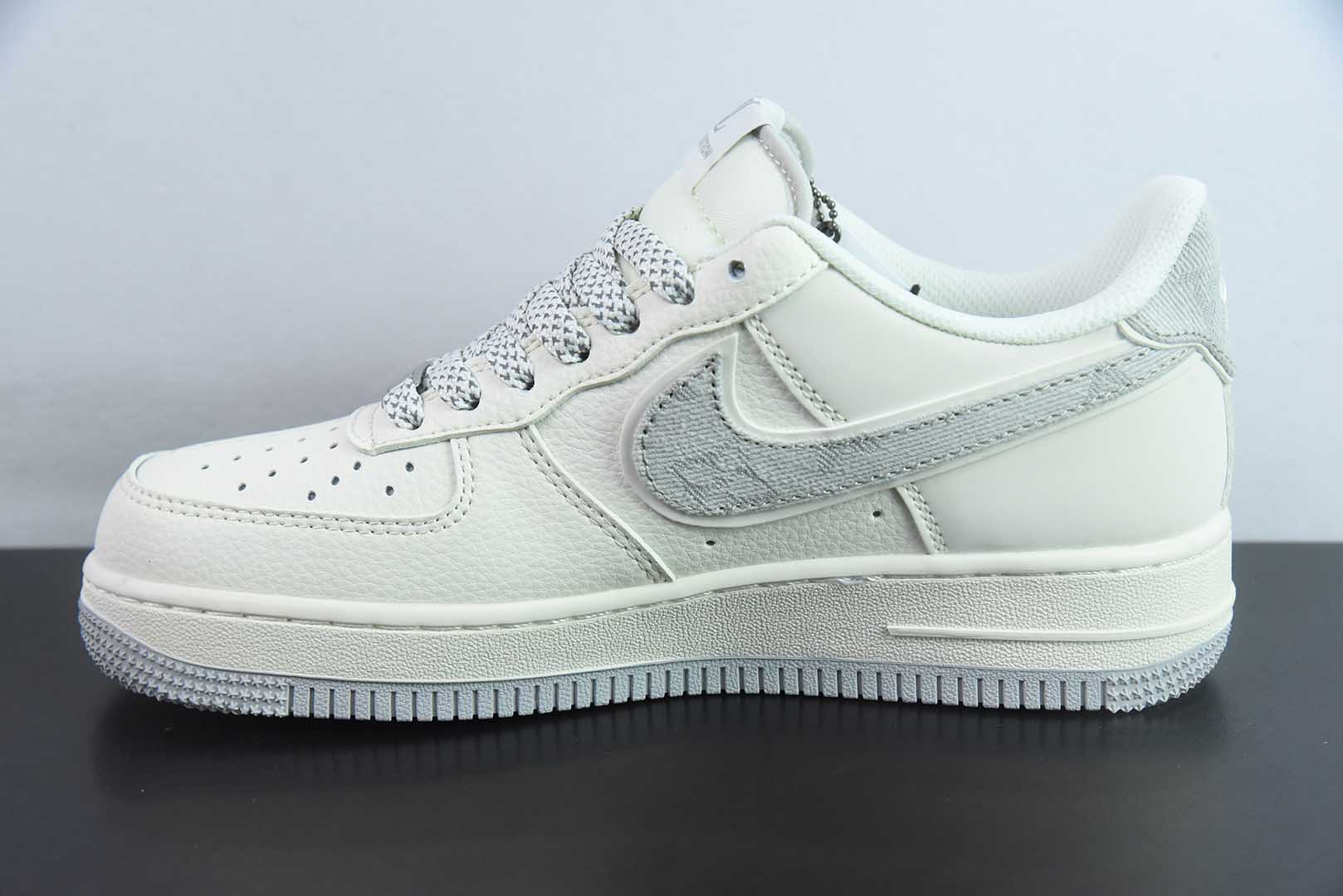 耐克Nike Air Force 1 '07 Low “LV联名米灰牛仔勾”空军一号低帮休闲板鞋纯原版本 货号：SM6668-103