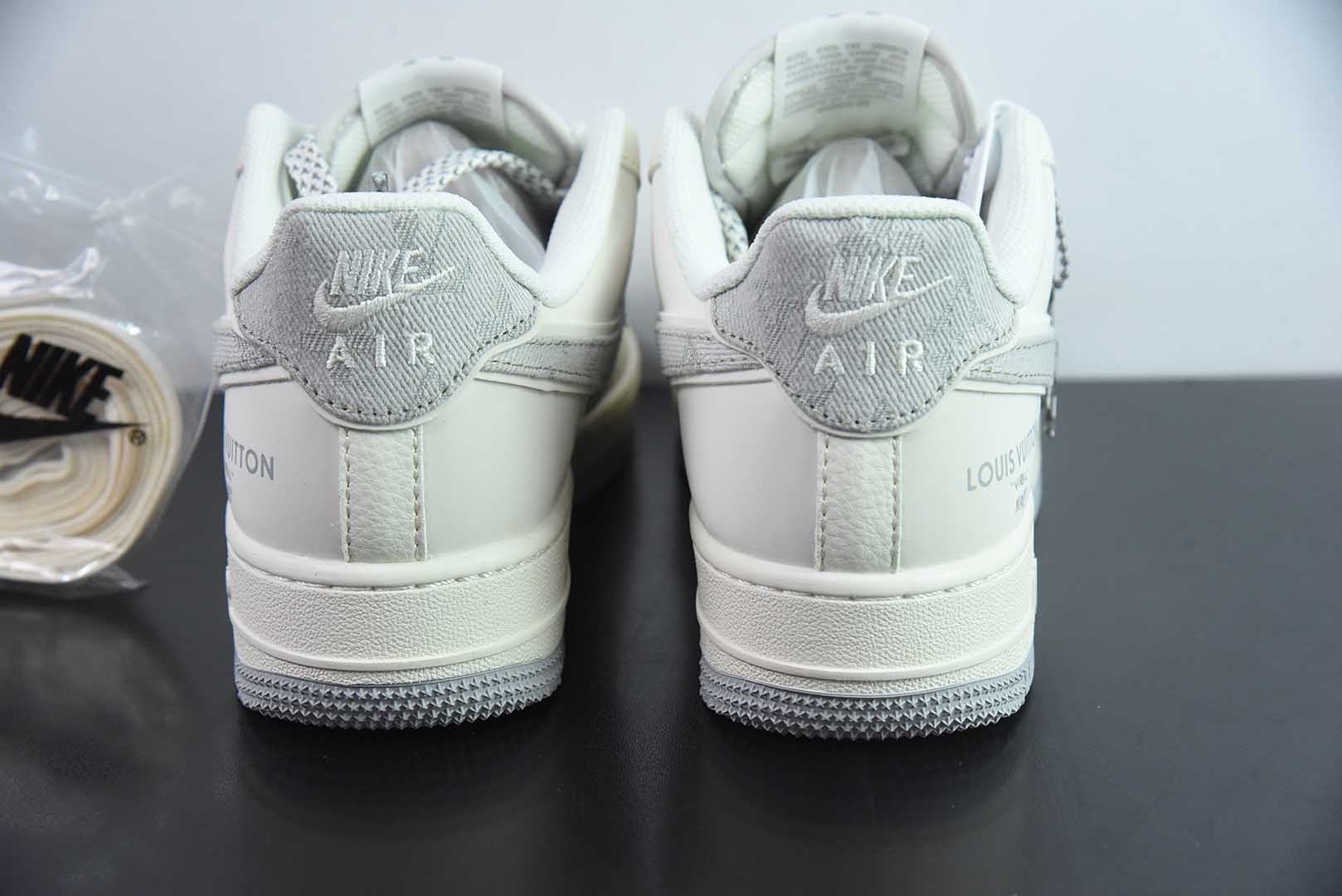 耐克Nike Air Force 1 '07 Low “LV联名米灰牛仔勾”空军一号低帮休闲板鞋纯原版本 货号：SM6668-103