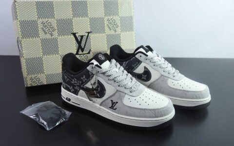 耐克Nike Air Force 1'07 Low LV联名黑白灰拼接牛仔空军一号低帮休闲板鞋纯原版本 货号：SC0601-550