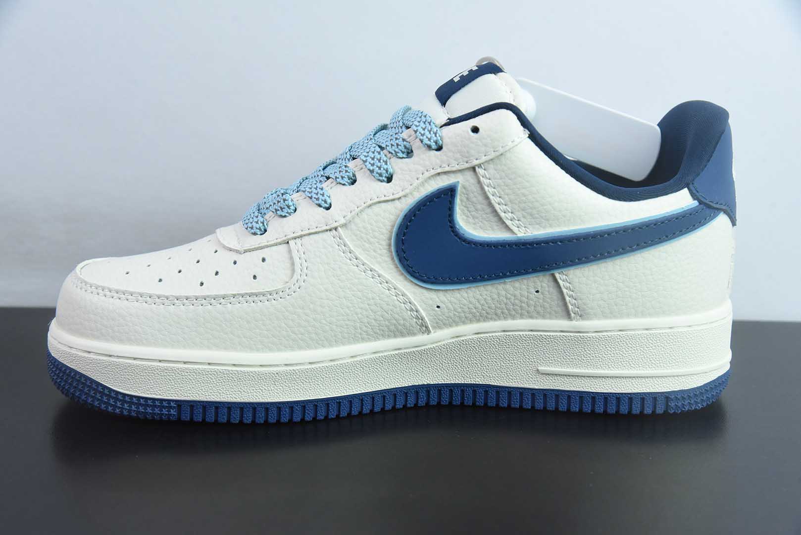 耐克Nike Air Force 1'07 Low 猿人头联名白蓝勾空军一号低帮休闲板鞋纯原版本 货号：KB1688-002
