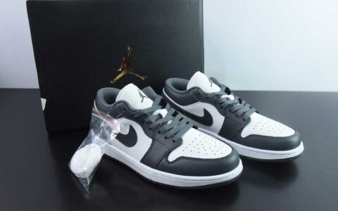乔丹Air Jordan 1 AJ1 Low 乔丹1代深灰白低帮复古篮球鞋纯原版本 货号：553558-044
