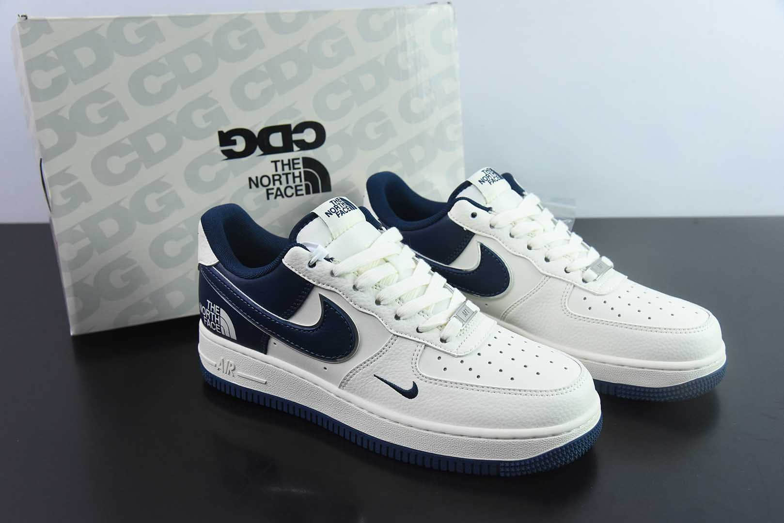 耐克 Nike Air Force 1'07 Low 北面联名白深蓝空军一号低帮休闲板鞋纯原版本 货号：ZH2598-318
