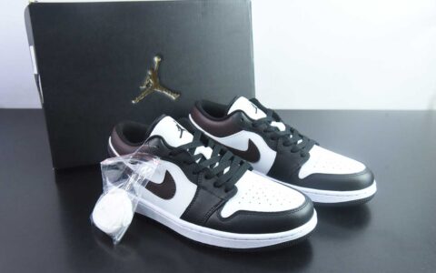 乔丹Air Jordan 1 Low 白黑棕AJ1乔1低帮休闲板鞋纯原版本 货号：IO3393-010
